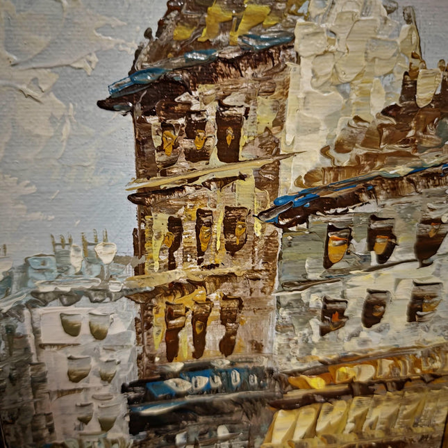 Antique French Oil Painting with Parisian Street Scene, Signed Impressionist Artwork, Vintage European Decor, Original Wall Art