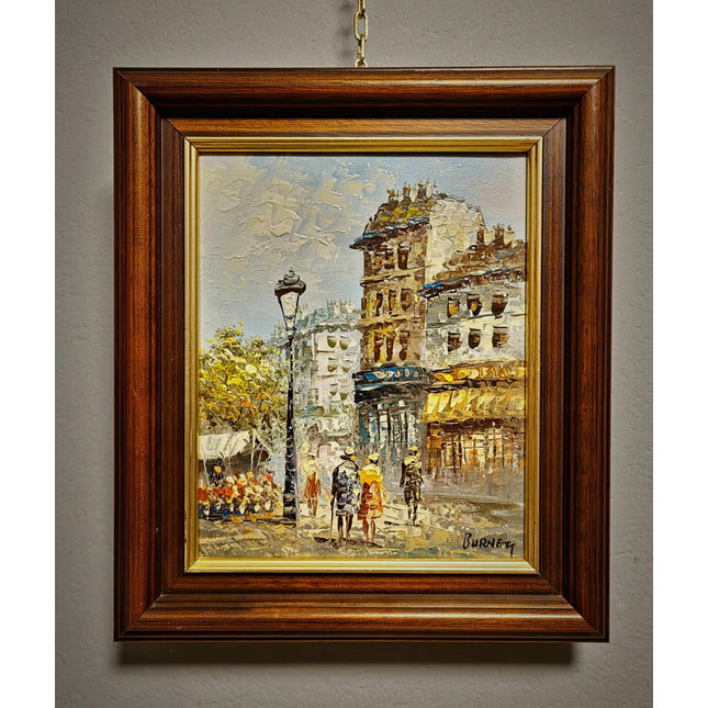 Antique French Oil Painting with Parisian Street Scene, Signed Impressionist Artwork, Vintage European Decor, Original Wall Art