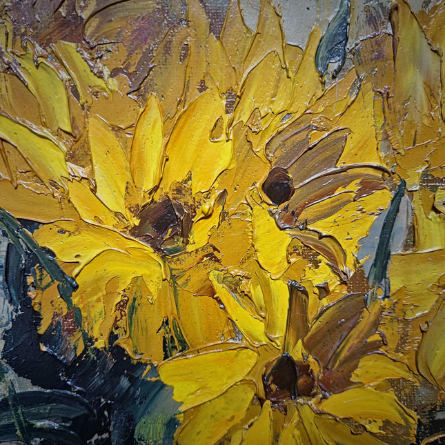 Large Vintage Belgian Floral Still Life Oil Painting, Signed Post Impressionist Flower Artwork, Gold Framed Original European Wall Art Decor