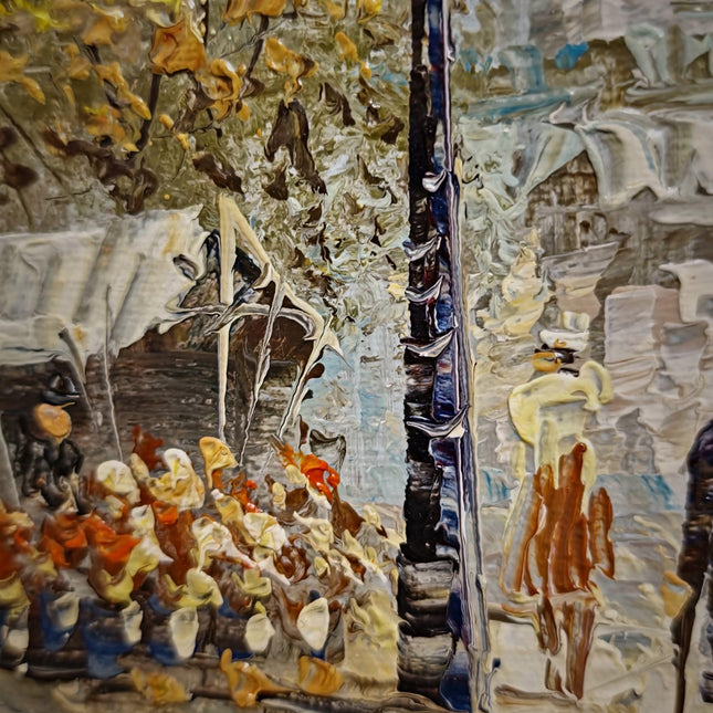 Antique French Oil Painting with Parisian Street Scene, Signed Impressionist Artwork, Vintage European Decor, Original Wall Art