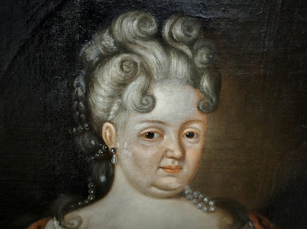1720 Rare French Aristocratic Portrait, Early Rococo Oval Oil Painting, Régence Period Noble Lady, 18th Century Museum Quality Artwork