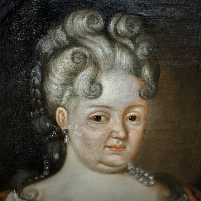 1720 Rare French Aristocratic Portrait, Early Rococo Oval Oil Painting, Régence Period Noble Lady, 18th Century Museum Quality Artwork
