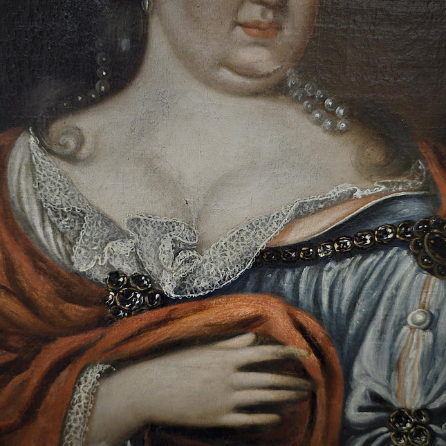 1720 Rare French Aristocratic Portrait, Early Rococo Oval Oil Painting, Régence Period Noble Lady, 18th Century Museum Quality Artwork