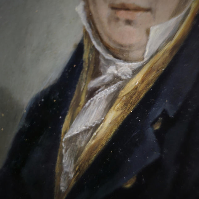Antique Dutch Oil Portrait Painting, 19th Century Gentleman Artwork, Gilt Framed Nobleman, Collectible Fine Art, Classical Wall Decor