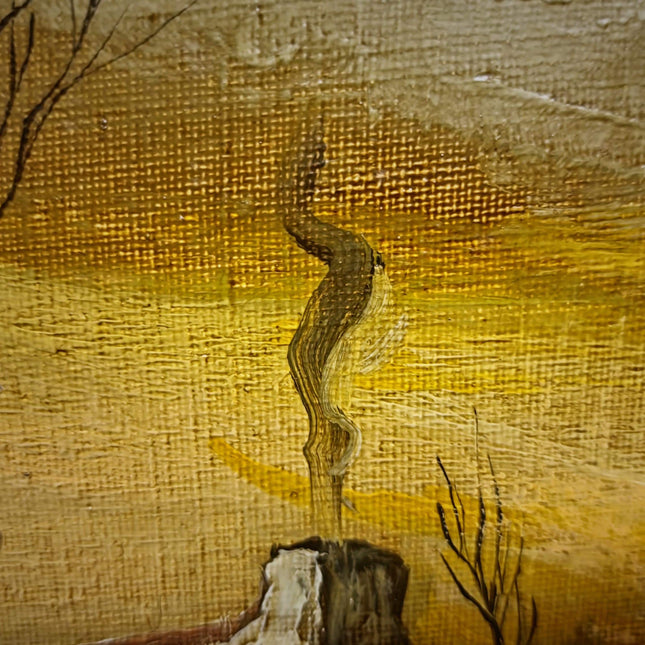 Vintage Belgian Oil Painting, Mid-Century Winter Landscape, Signed Flemish Artwork, Rustic Farmhouse Decor, Collectible European Fine Art