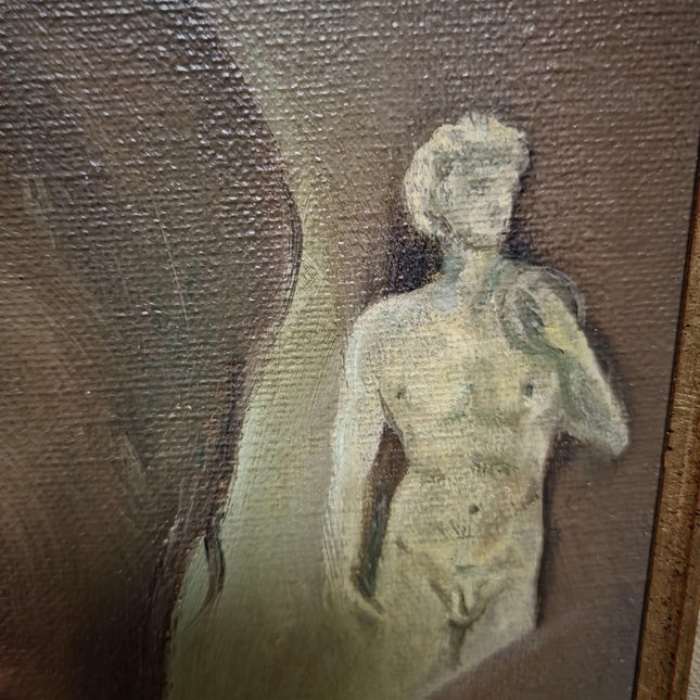 Vintage Belgian Figurative Oil Painting, Signed Artwork, Female Back Nude, Framed Original Realist Wall Decor, Collectible European Fine Art