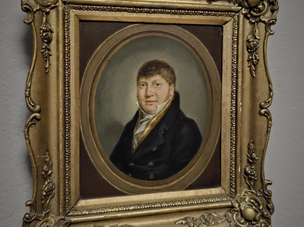 Antique Dutch Oil Portrait Painting, 19th Century Gentleman Artwork, Gilt Framed Nobleman, Collectible Fine Art, Classical Wall Decor