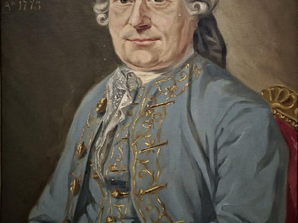 1773 Rare Antique Oil Portrait, European Baron Heraldic Coat of Arms, Large 18th Century Nobleman Painting Old Master Museum Quality Artwork