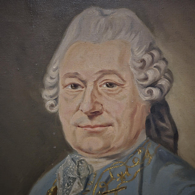 1773 Rare Antique Oil Portrait, European Baron Heraldic Coat of Arms, Large 18th Century Nobleman Painting Old Master Museum Quality Artwork