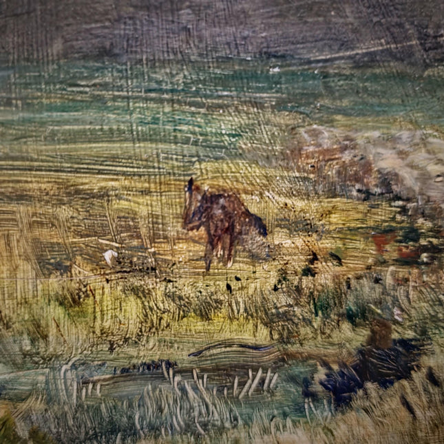 Antique French Oil Painting Pastoral Landscape with Sheep in Barbizon Style, Signed Artwork, Rustic Wall Art for Farmhouse Decor
