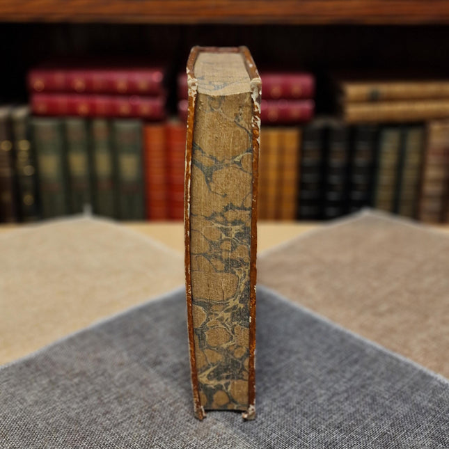 1751 Antique French Leather Book, 18th Century Religious History, Church Antiquity, Dark Academia Library Decor, Vintage Interior