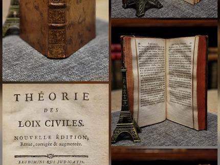 Antique French Leather Books Set of 10, 18th Century Library Volumes, Dark Academia Decor, Old European Book Collection, Shelf Styling
