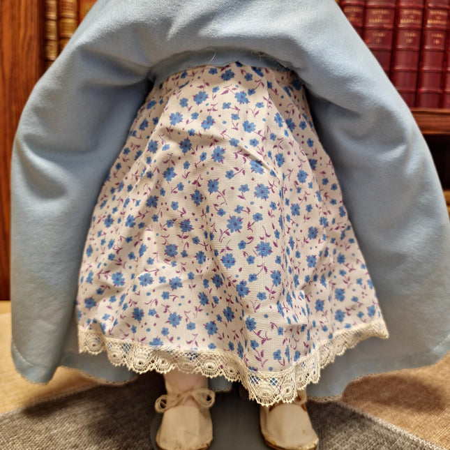 Antique German Porcelain Doll, Victorian Lady Figurine, Blue Dress, Shabby Chic Decor, Romantic Gift for Her, Collector Display, Home Accent