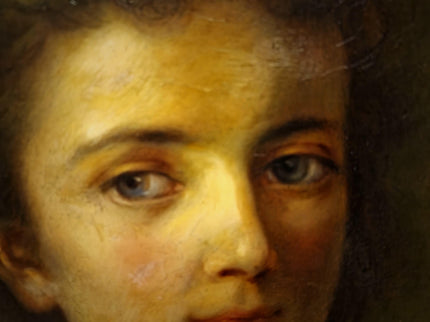 Antique German Portrait Oil Painting, 19th Century Academic Woman Portrait, Romantic Female Figure, Large Framed European Artwork