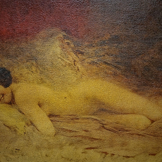 Antique French Nude Painting, Figurative Portrait, Academic Salon Art, Signed Oil On Canvas, Gilded Framed Wall Decor, Boudoir Interior
