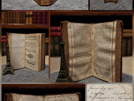 Antique French Leather Books Set of 10, 18th Century Library Volumes, Dark Academia Decor, Old European Book Collection, Shelf Styling