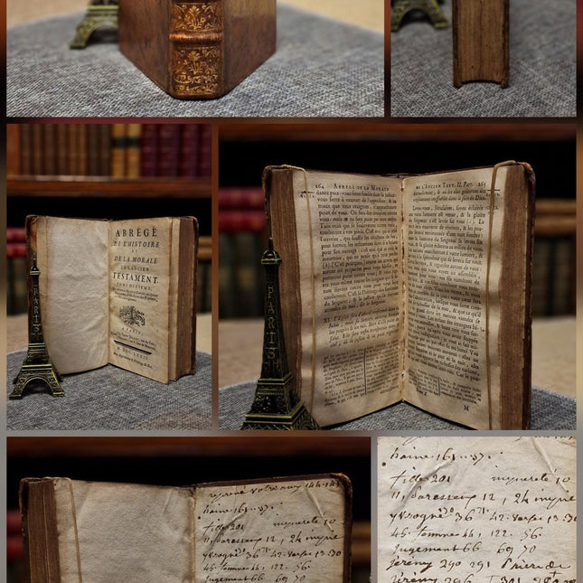 Antique French Leather Books Set of 10, 18th Century Library Volumes, Dark Academia Decor, Old European Book Collection, Shelf Styling