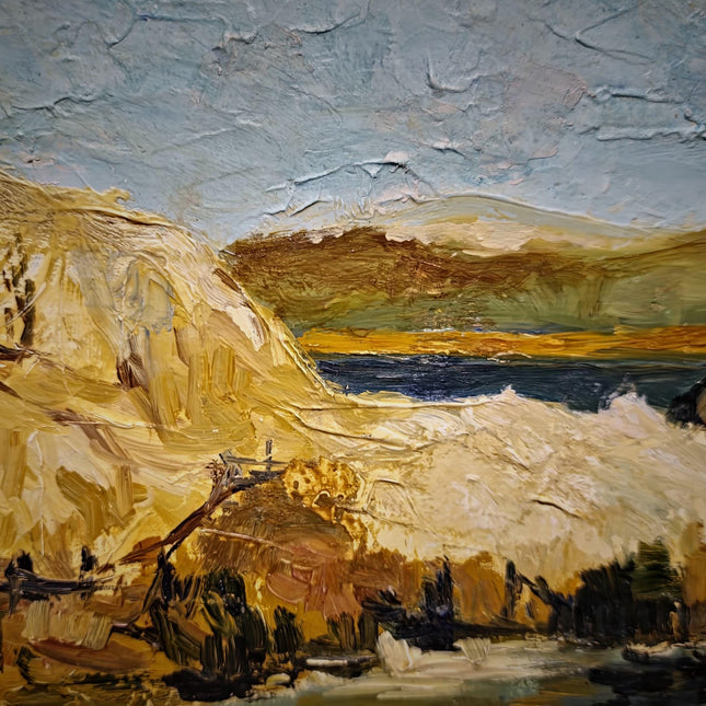 Antique French Coastal Landscape Oil Painting, Mediterranean Seascape, Provence Artwork, Impasto Marine, Seaside Wall Decor, Ocean View