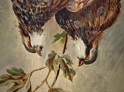 Antique French Hunting Still Life Oil Painting, Signed Game Birds Artwork, Framed Original European Fine Art, Rustic Farmhouse Trophy Decor