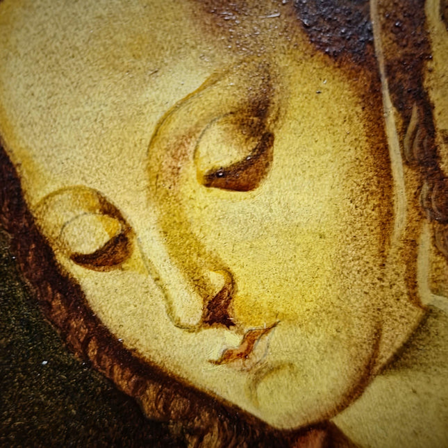 Vintage Madonna and Child Painting, French Religious Oil Art, Italian Renaissance Style, Christian Wall Decor, Mid Century Artwork