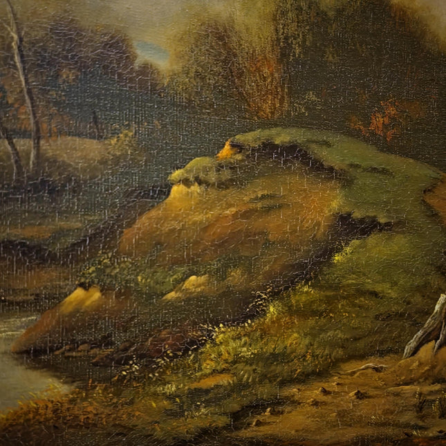 Vintage Dutch Pastoral Landscape Oil Painting, Signed Sheep Countryside Artwork, Rustic Wall Art, Collectible Framed Farmhouse Decor
