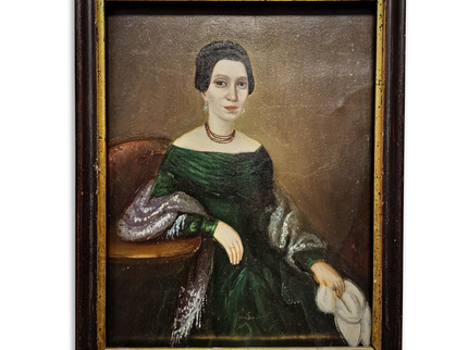Antique Biedermeier Lady Portrait Oil Painting, Original Framed Artwork, 19th Century European Figurative Art, Classic Interior Wall Decor