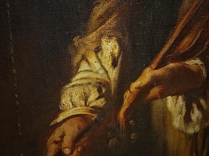 Large Antique Violin Player Oil Painting, Old Master Style Musician Artwork, Dark Academia Wall Art, Baroque Portrait, Framed Gothic Decor